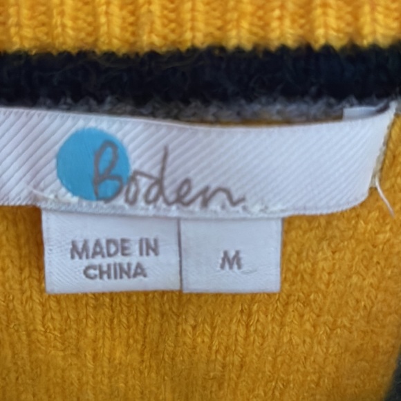 Boden Gray/Yellow Colorblock Cashmere Blend Sweater Medium - Picture 3 of 4